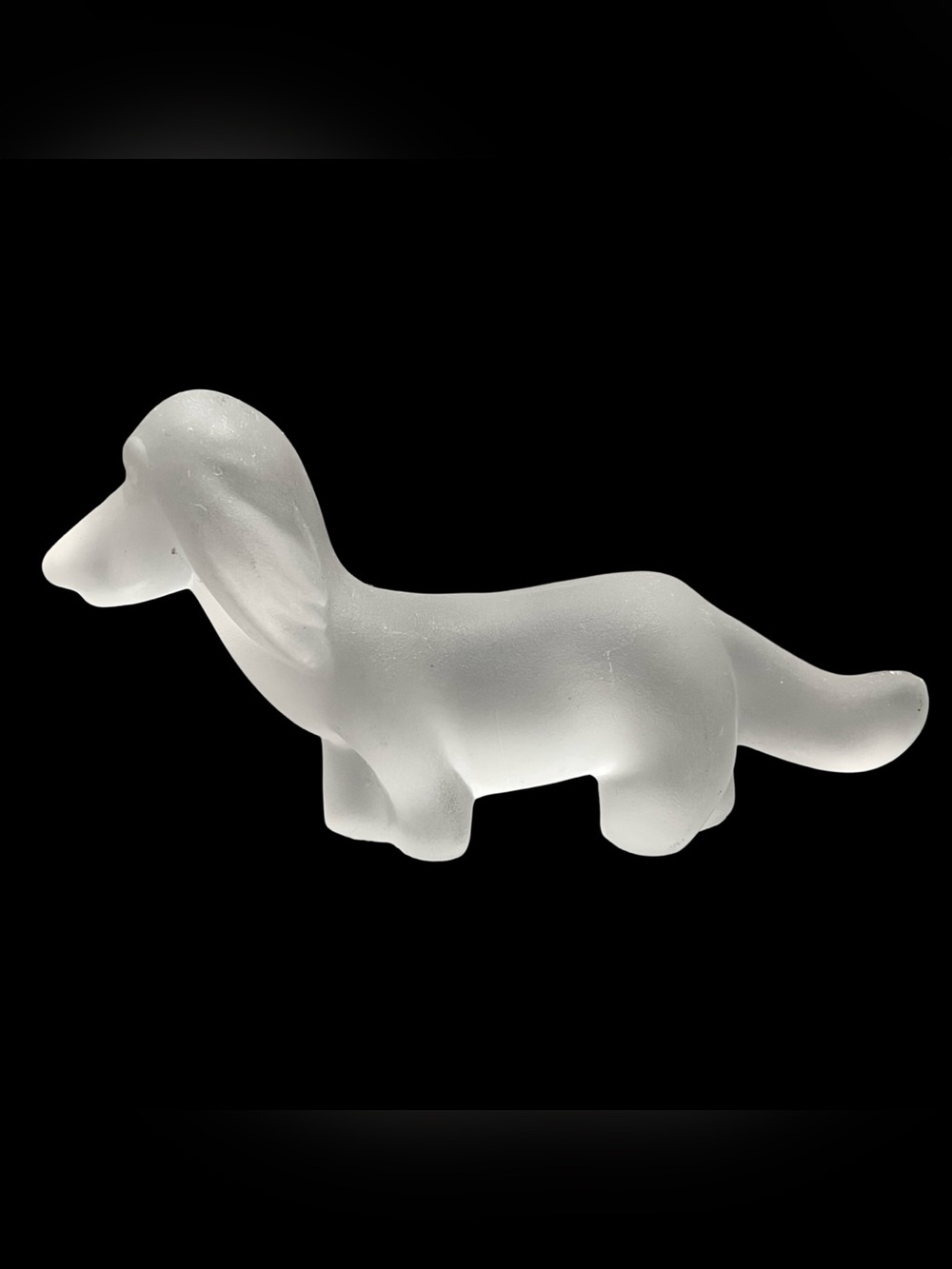 Vintage 1980s Kristaluxus Frosted Glass Dachshund Dog Made in Mexico - Figurine